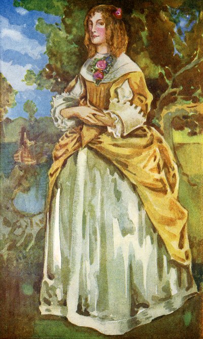 ジェームズ2世（1685-1689）の時代の女性の衣装 作： Dion Clayton Calthrop